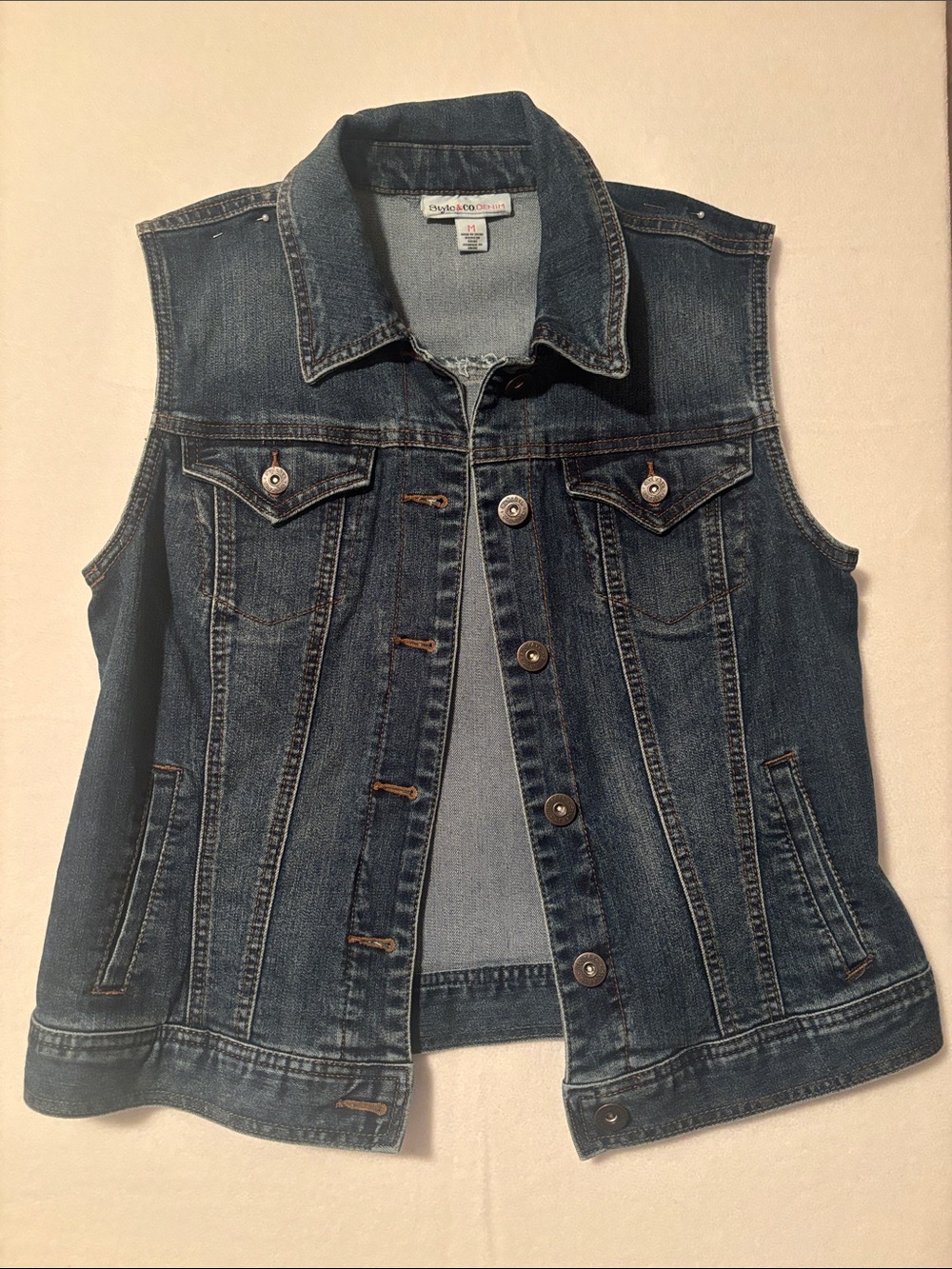 Style & Co. Denim Sleeveless Vest